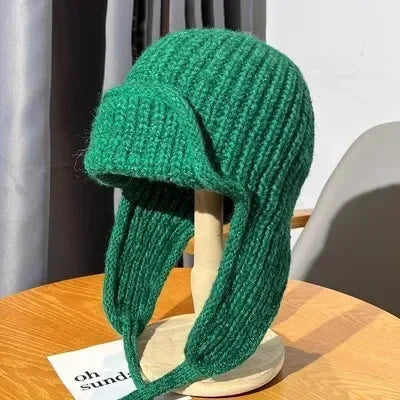 2023 Fashion Knitted Trapper Hat for Women Men Winter Knit Earflap Beanie Woman Crochet Russian Bomber Hats bonnet kpop